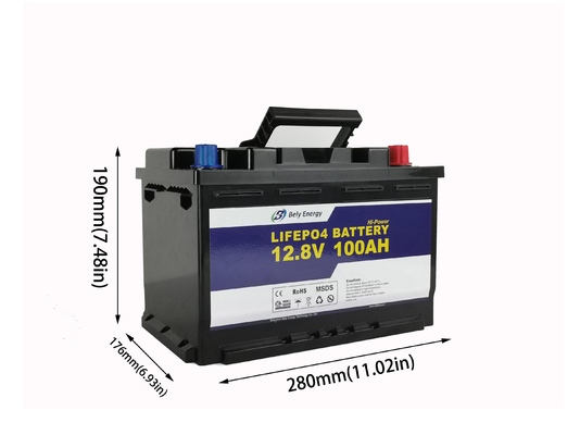 1280Wh 100 Batterie des Ampere-Stunden-12 Volt-Lifepo4 für Solarenergie-Speicher