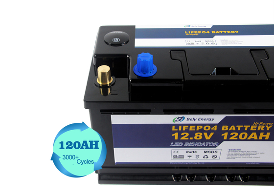 12 Volt 120Ah Lifepo4 führte hellen tiefen Zyklus-Akku der Lithium-Batterie-12V